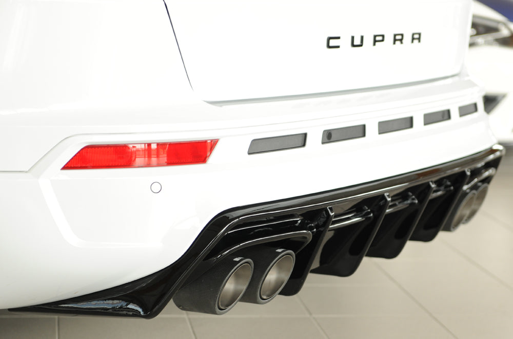 Rieger 00088228 SEAT 5FP Ateca Cupra Rear Diffuser - Glossy Black