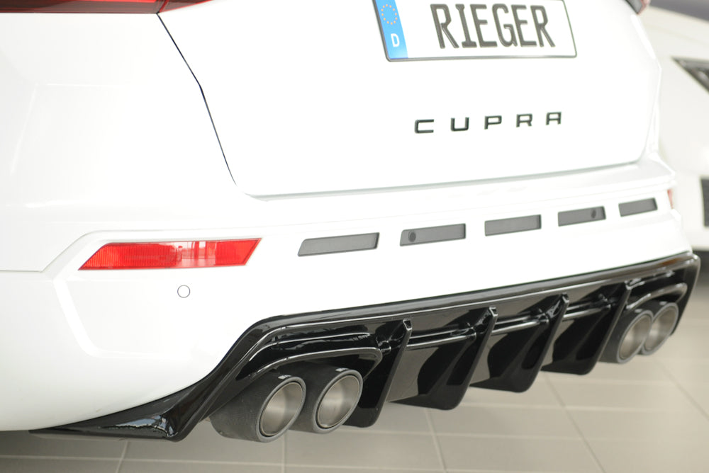 Rieger 00088228 SEAT 5FP Ateca Cupra Rear Diffuser - Glossy Black