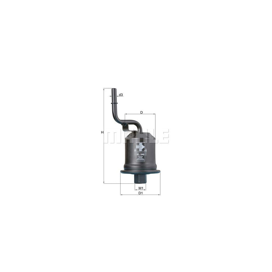 MAHLE ORIGINAL KL 246 Fuel filter for TOYOTA AVENSIS In-Line Filter