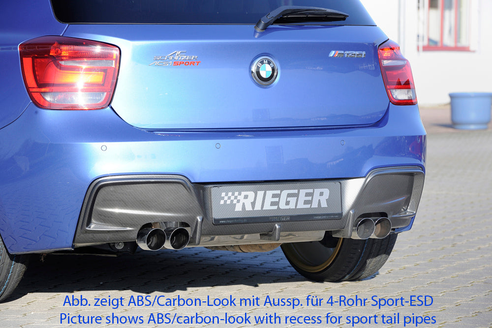 Rieger 00088061 BMW 1 Series F20 F21 Rear Diffuser for Original Twin Tailpipe Left - Glossy Black