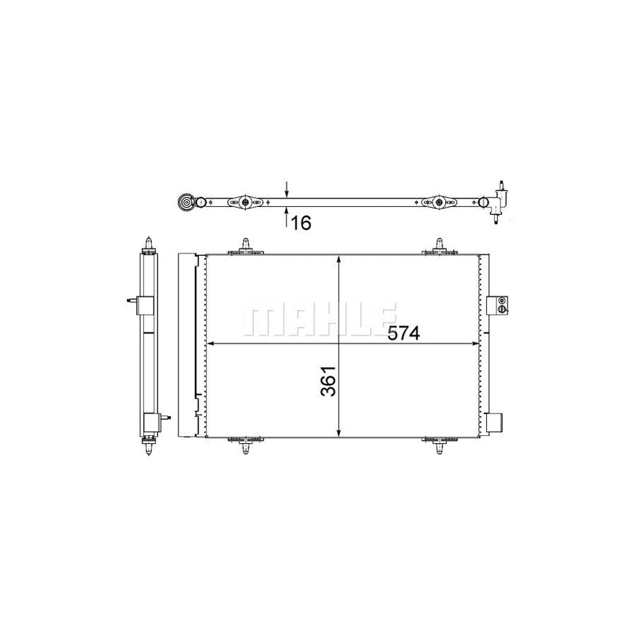 MAHLE ORIGINAL AC 938 001S Air conditioning condenser with dryer