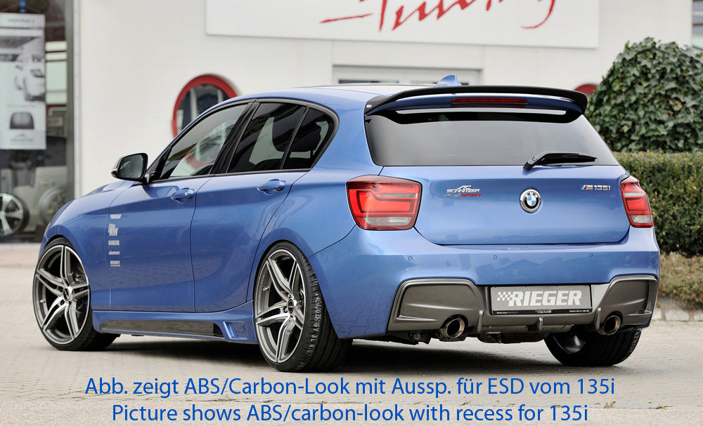 Rieger 00088060 BMW 1 Series F20 F21 Rear Diffuser for Original Tailpipe Left - Glossy Black