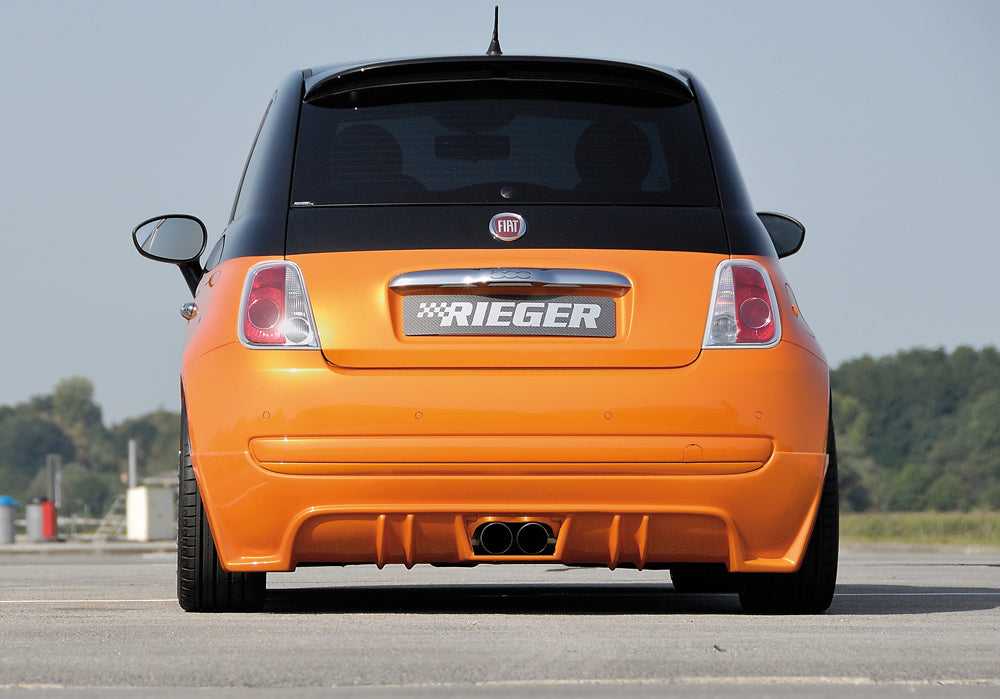 Rieger 00056067 Fiat 500 (312) Rear Diffuser for Twin Tailpipe Centre - Matte Black