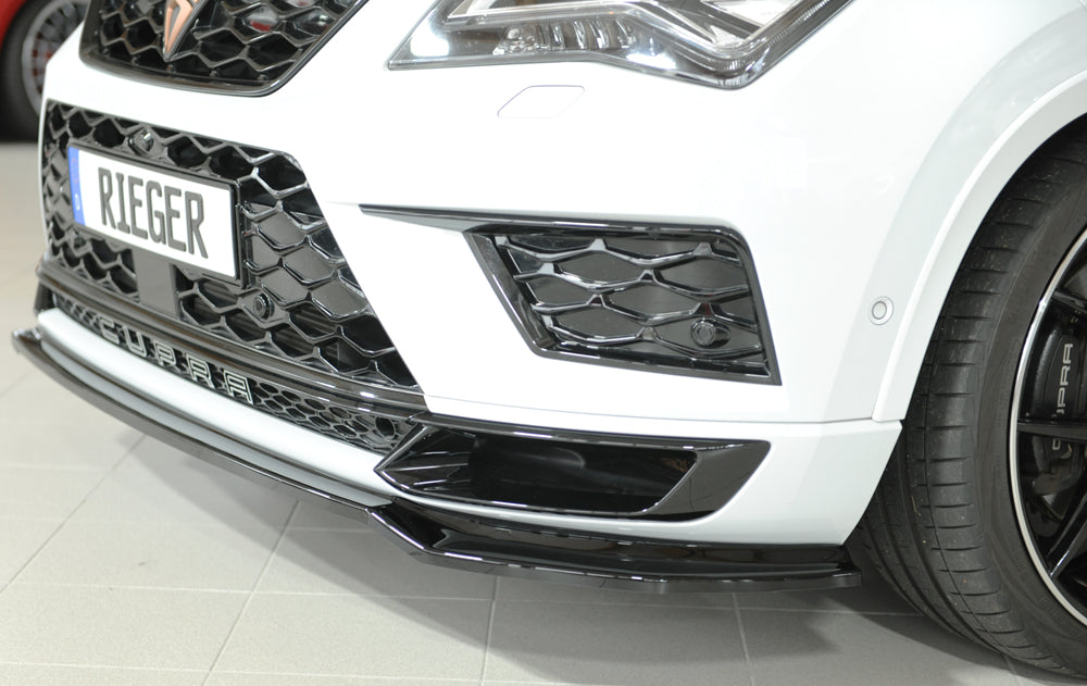 Rieger 00088227 SEAT 5FP Ateca Cupra Front Splitter - Glossy Black