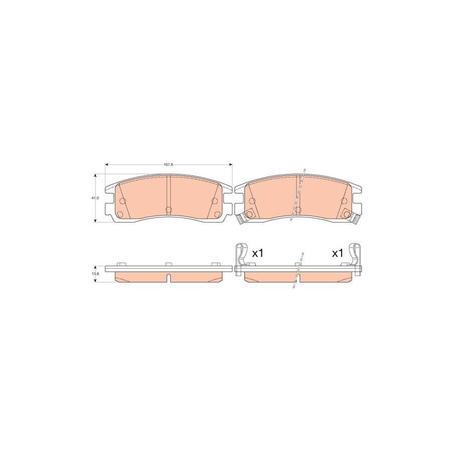 TRW Gdb4098 Brake Pad Set Incl Wear Warning Contact
