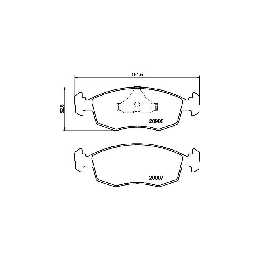 Hella 8DB 355 007 331 Brake Pad Set Not Prepared For Wear Indicator