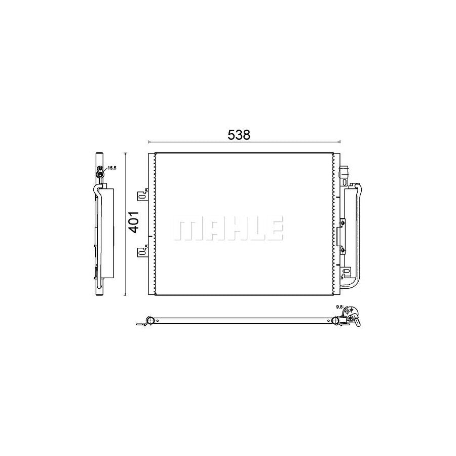 MAHLE ORIGINAL AC 641 000S Air conditioning condenser for RENAULT TWINGO with dryer