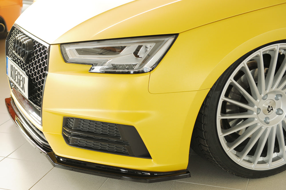 Rieger 00088226 Audi B9 F4 Front Splitter (A4 & S4) - Glossy Black