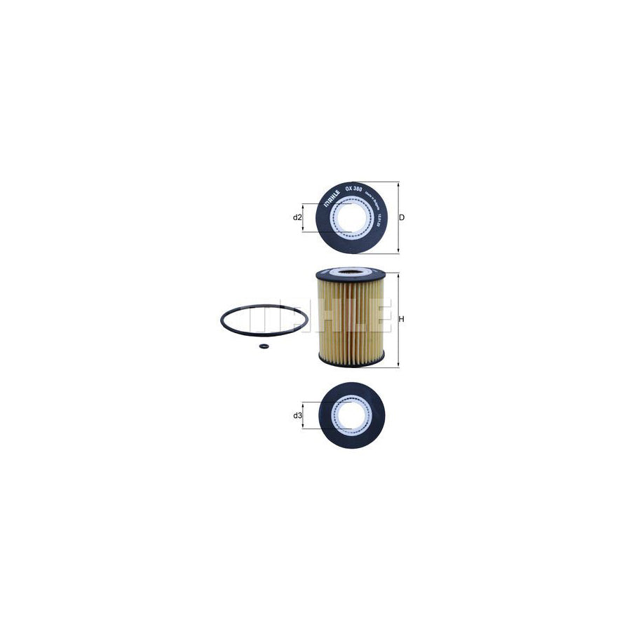 MAHLE ORIGINAL OX 380D Oil Filter Filter Insert