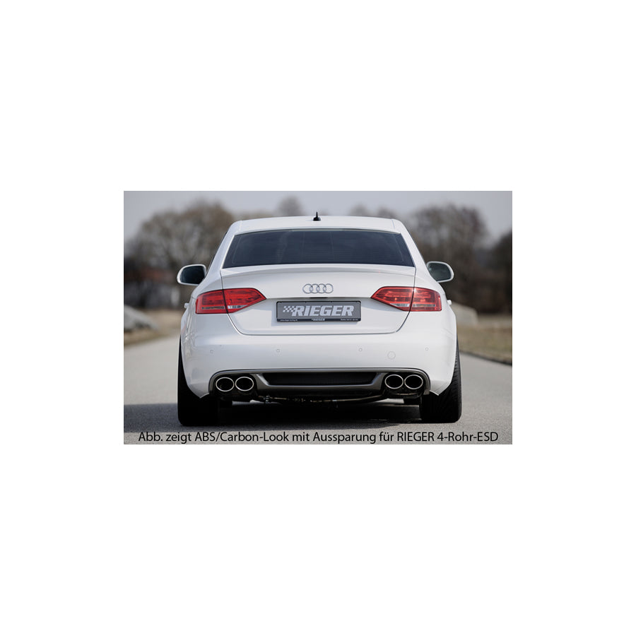 Rieger Audi B8 A4 Pre-Facelift without S-Line Exterior Diffuser for Original Twin Tailpipe Left - Carbon-Look