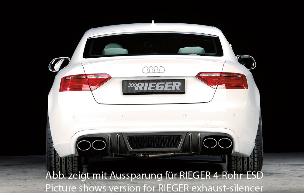 Rieger 00099075 Audi B8 B81 A5 Rear Diffuser for Original Tailpipe Left & RIght - Carbon-Look