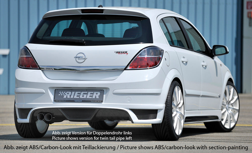 Rieger 00099324 Opel Astra H Rear Diffuser for Tailpipe Left - Carbon-Look
