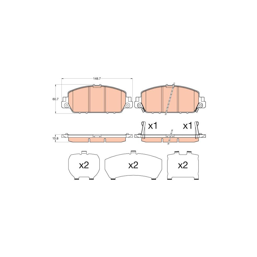 TRW Gdb3615 Brake Pad Set With Acoustic Wear Warning