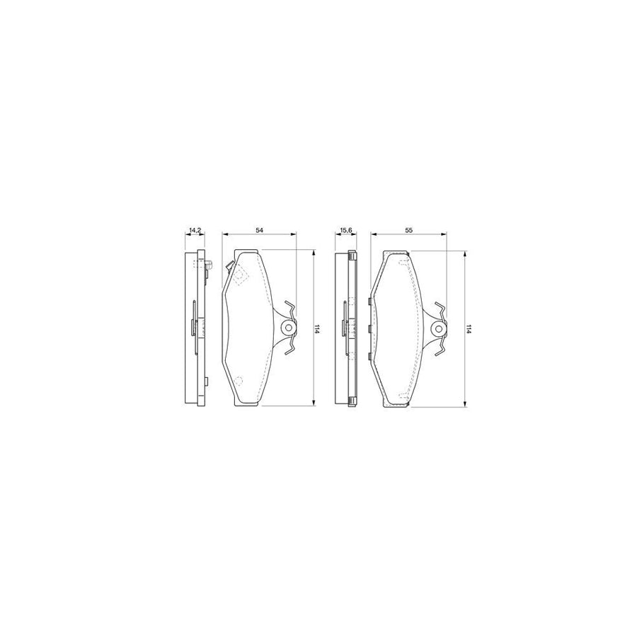 Bosch 0986424561 Brake Pad Set With Acoustic Wear Warning With Anti Squeak Plate With Mounting Manual BP309