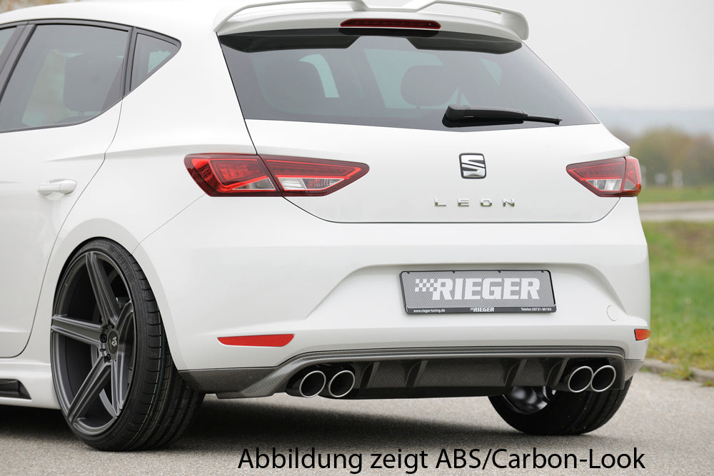 Rieger 00088068 SEAT 5F Leon Rear Diffuser for Twin Tailpipe Left & Right - Glossy Black
