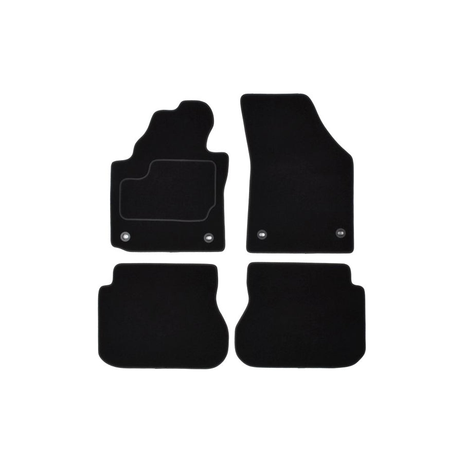 MAMMOOTH A041 VW35 PRM 01 Floor mat set for VW Caddy III Estate (2KB, 2KJ, 2CB, 2CJ) Textile, Front and Rear, Quantity: 4, Black