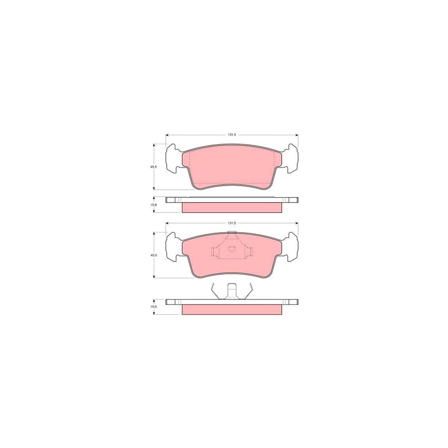 TRW Gdb867 Brake Pad Set Not Prepared For Wear Indicator