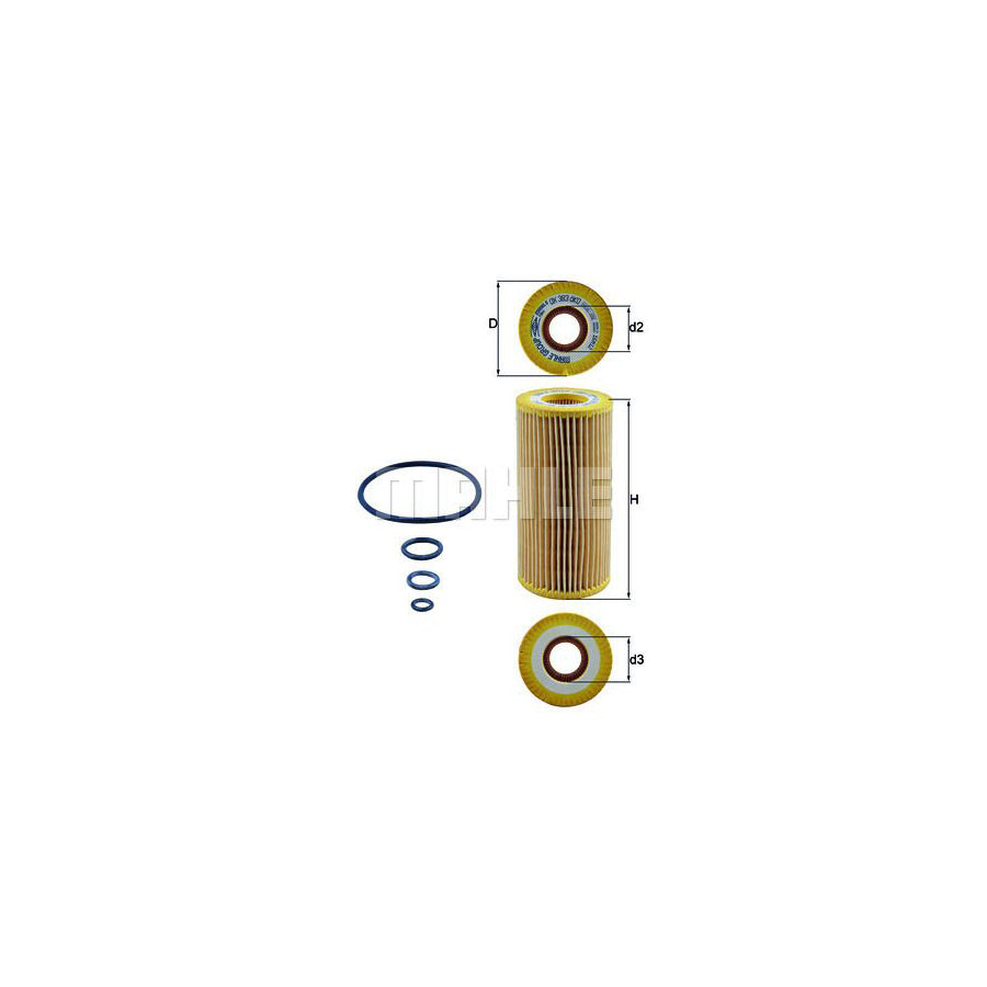 MAHLE ORIGINAL OX 383D Oil Filter Filter Insert