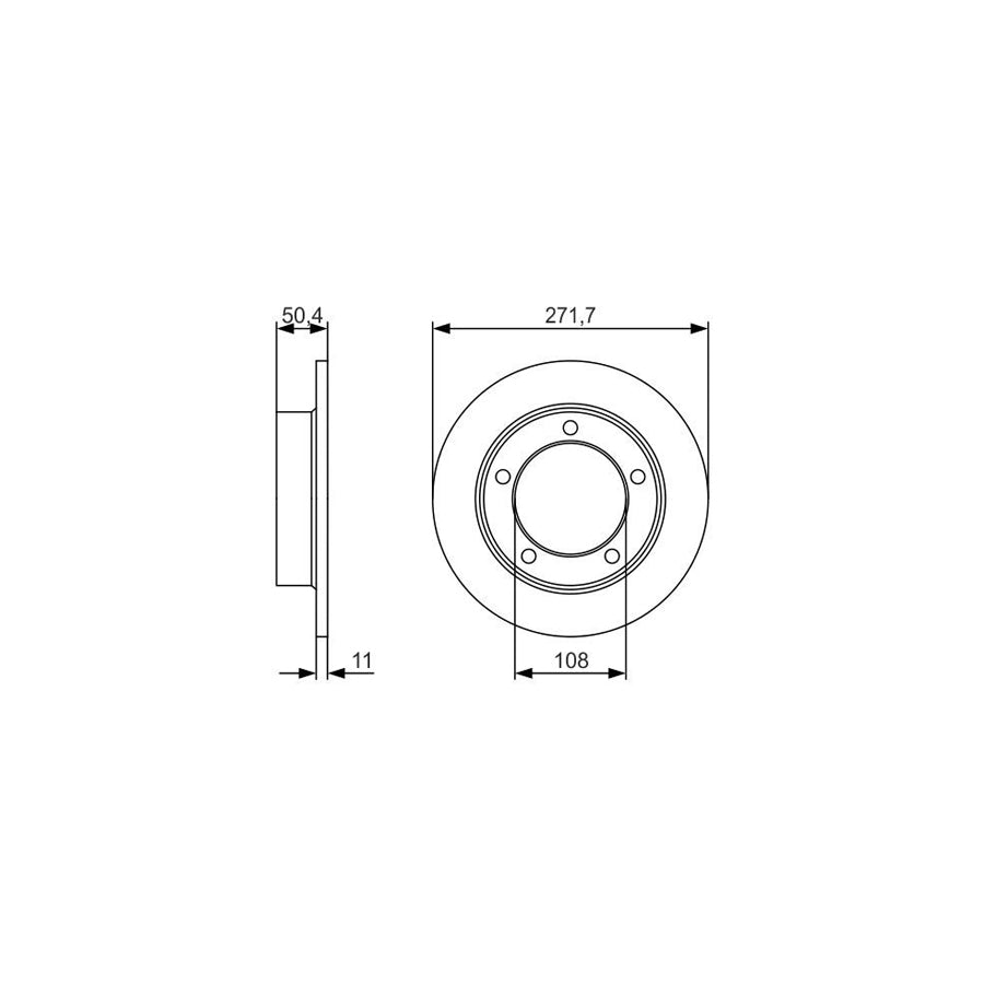 BOSCH 0 986 479 R73 Brake Disc Solid Oiled