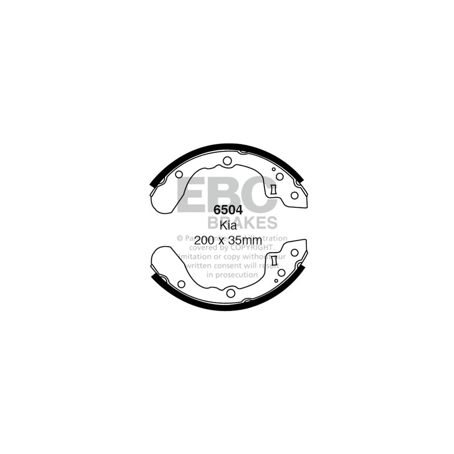 EBC 6504 Kia Rear Brake Shoes - Sumitomo Caliper (Inc. Mentor, Sephia, Shuma) 1 | Duco Car Parts UK Car Parts
