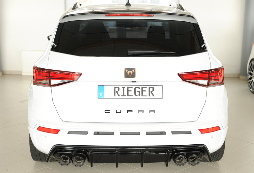 Rieger 00088228 SEAT 5FP Ateca Cupra Rear Diffuser - Glossy Black
