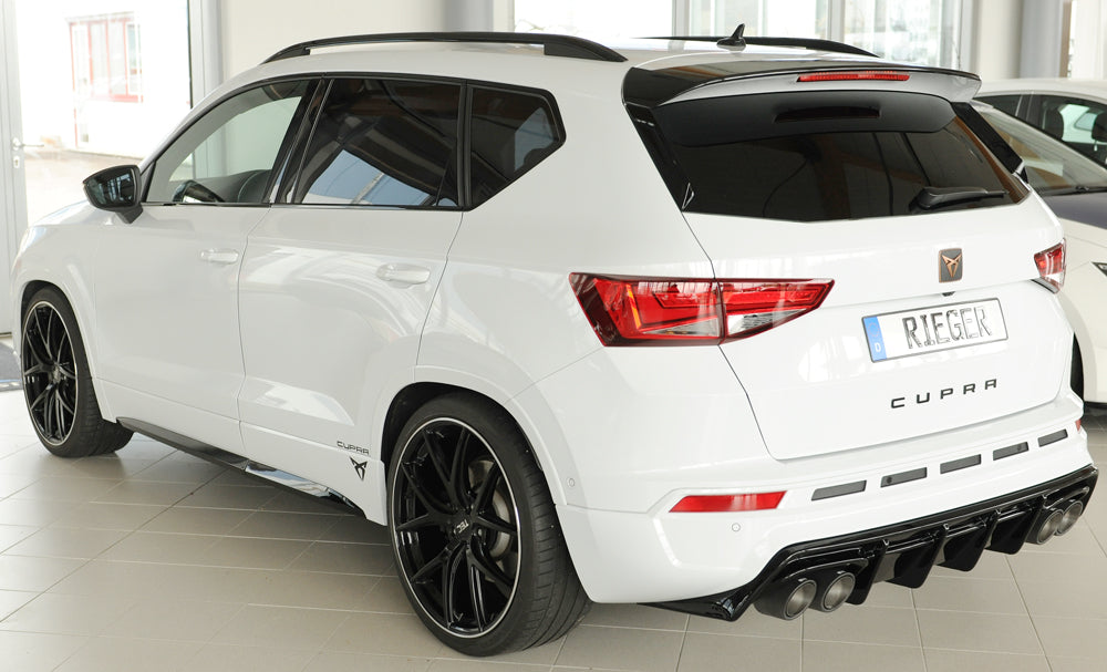 Rieger 00088228 SEAT 5FP Ateca Cupra Rear Diffuser - Glossy Black