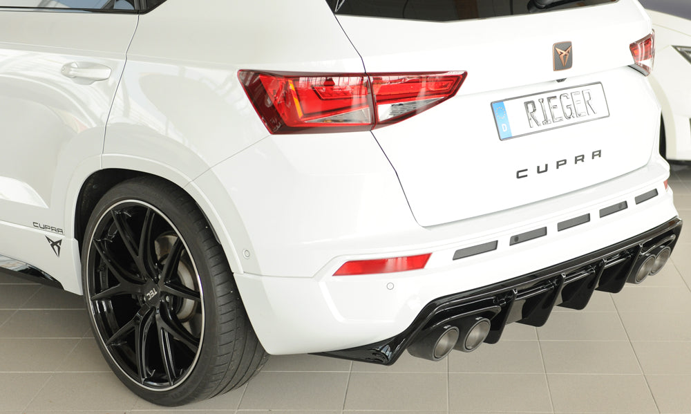 Rieger 00088228 SEAT 5FP Ateca Cupra Rear Diffuser - Glossy Black