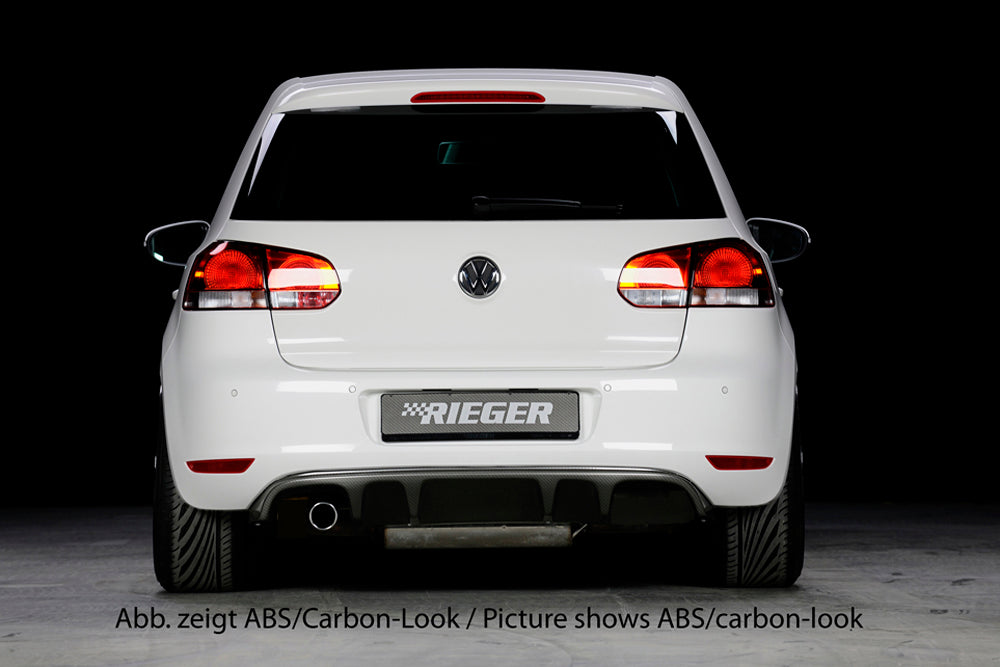 Rieger 00059510 VW Mk6 Golf Rear Diffuser for Original Tailpipe Left - Matte Black