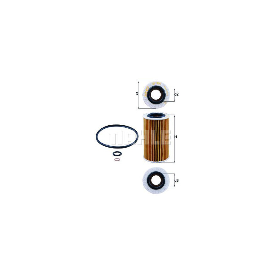 MAHLE ORIGINAL OX 384D Oil Filter Filter Insert