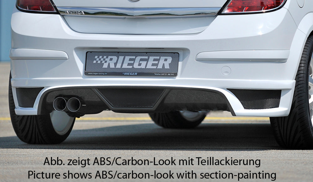 Rieger 00099333 Opel Astra H Rear Diffuser for Twin Tailpipe Left - Carbon-Look