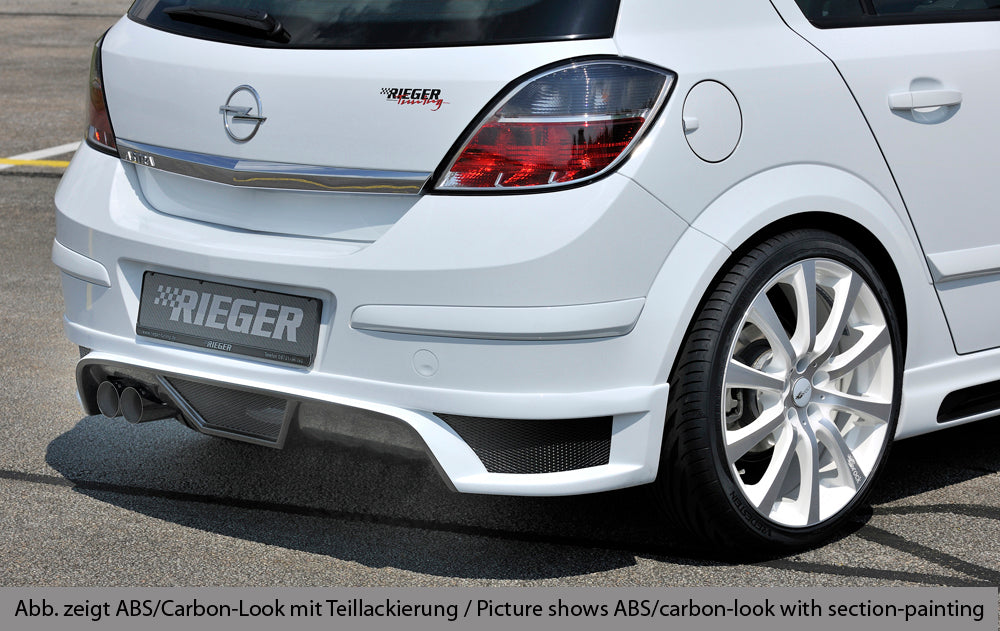 Rieger 00099333 Opel Astra H Rear Diffuser for Twin Tailpipe Left - Carbon-Look
