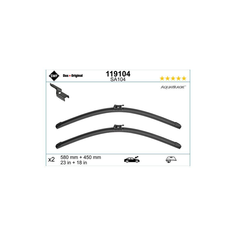 Swf 119104 Wiper Blade For Alpine A110 Ii | Duco Car Parts UK Car Parts