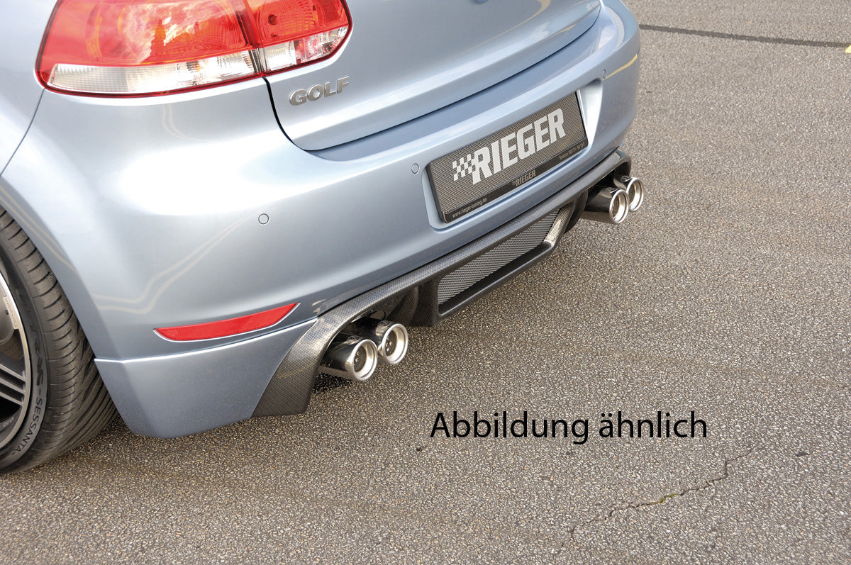 Rieger 00059508 VW Mk6 Golf Rear Diffuser for Tailpipe Left - Matte Black