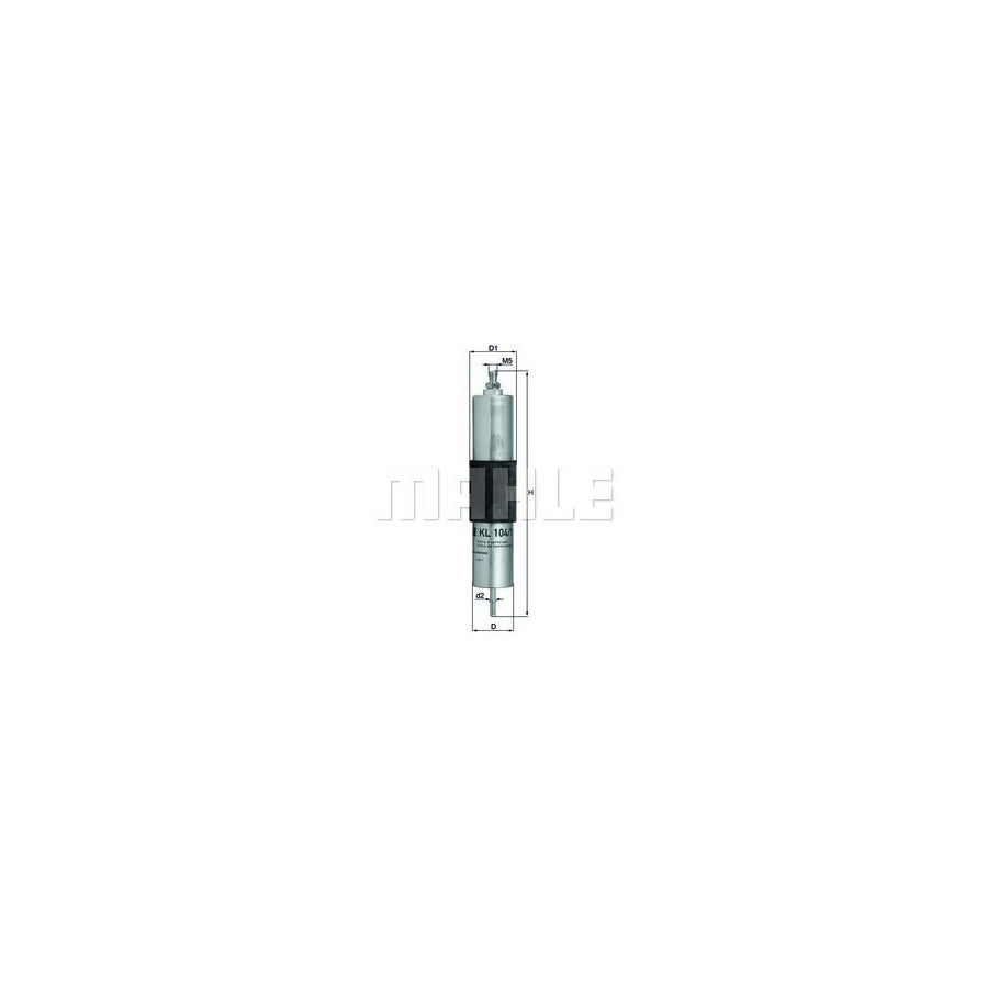 MAHLE ORIGINAL KL 104/1 Fuel filter In-Line Filter