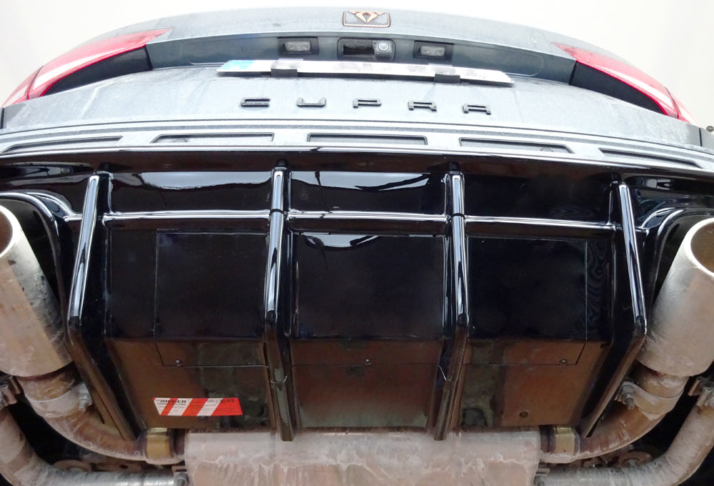 Rieger 00088231 SEAT 5FP Ateca Cupra Rear Diffuser - Glossy Black