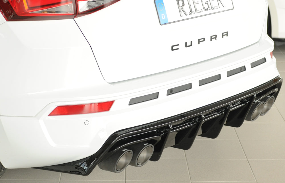 Rieger 00088231 SEAT 5FP Ateca Cupra Rear Diffuser - Glossy Black