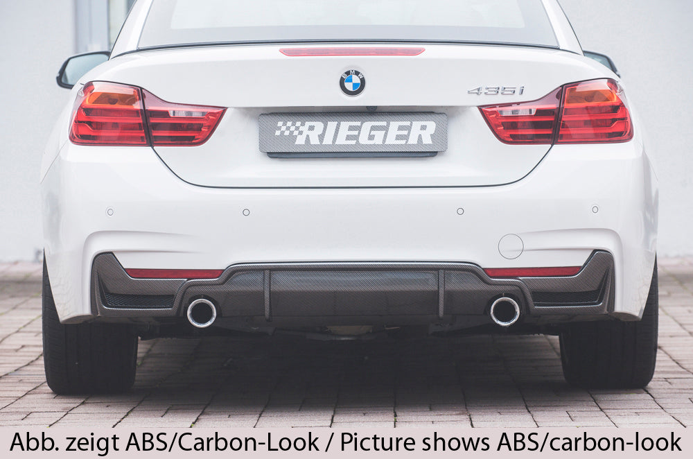 Rieger 00088072 BMW 4 Series F32 F33 F36 Rear Diffuser for Original Tailpipe Left & RIght - Glossy Black