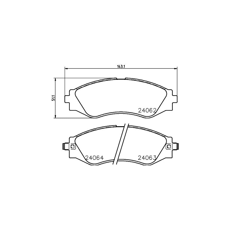 Hella 8DB 355 010 951 Brake Pad Set With Acoustic Wear Warning
