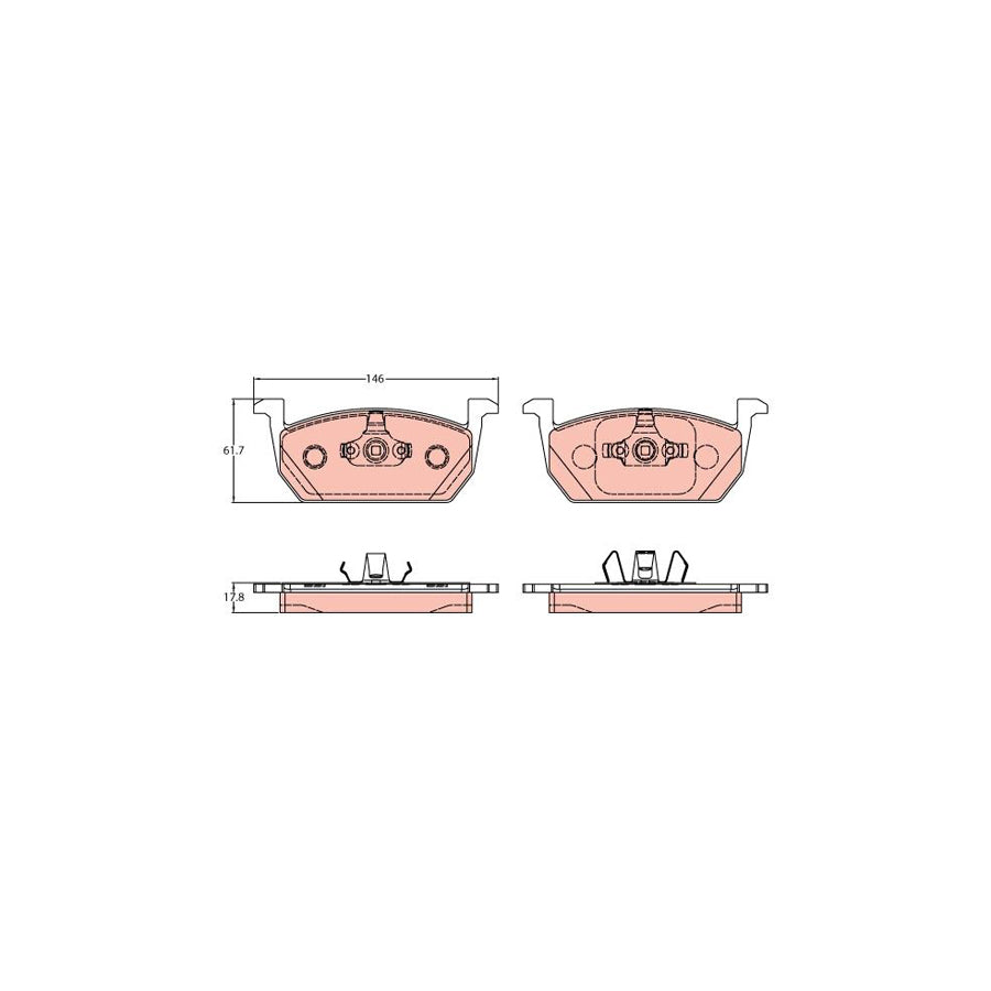 TRW Gdb2159 Brake Pad Set Not Prepared For Wear Indicator