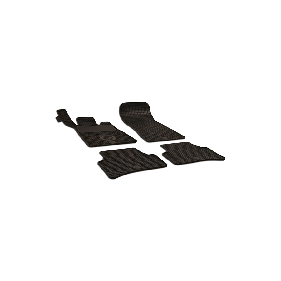 WALSER 50463 Floor mat set suitable for MERCEDES-BENZ C-Class Saloon (W203) Elastomer, Front and Rear, Quantity: 4, Black