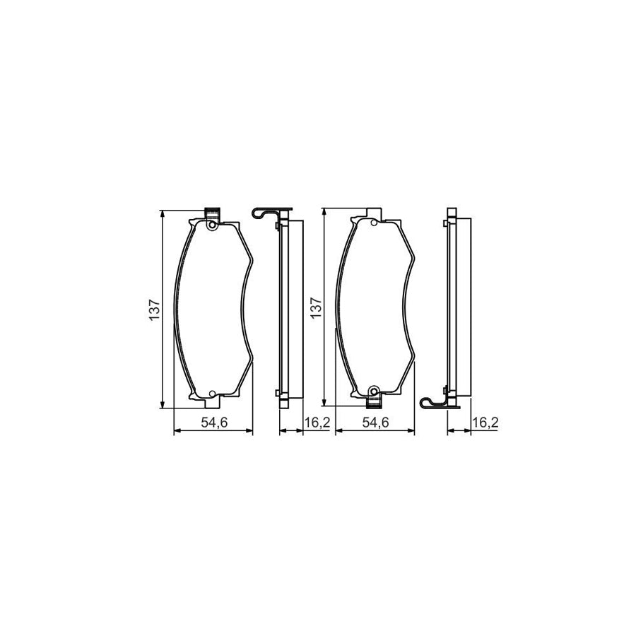 Bosch 0986495076 Brake Pad Set With Acoustic Wear Warning With Mounting Manual BP1471