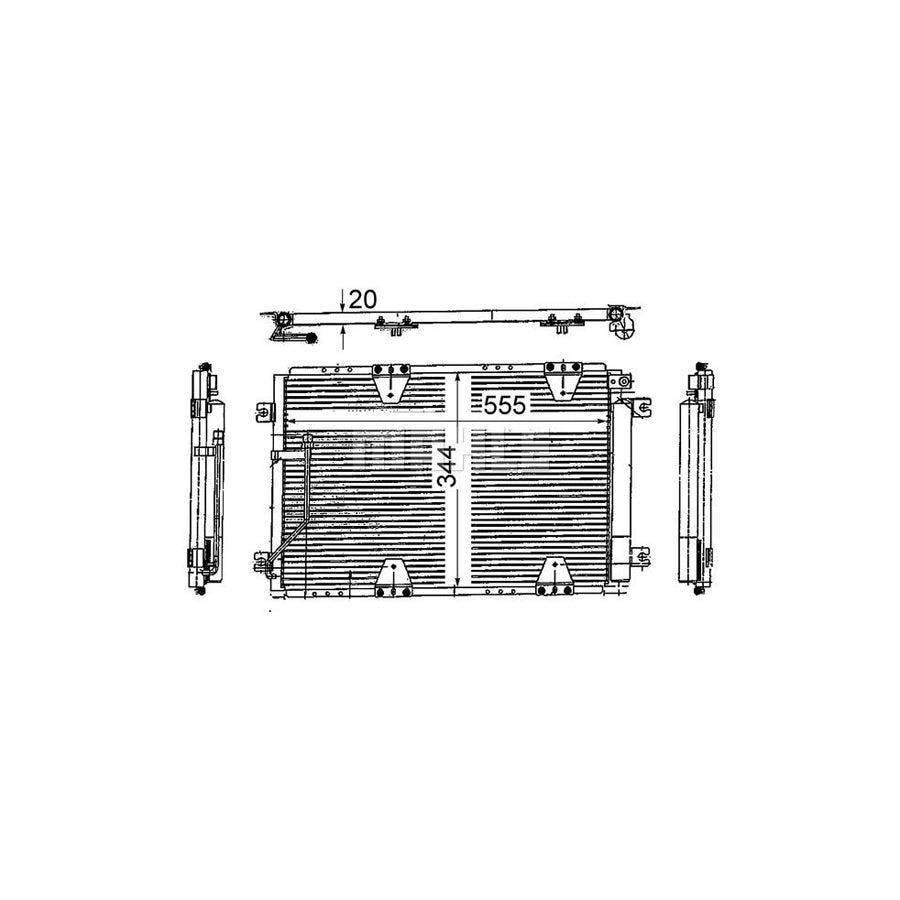 MAHLE ORIGINAL AC 713 000S Air conditioning condenser for SUZUKI GRAND VITARA with dryer