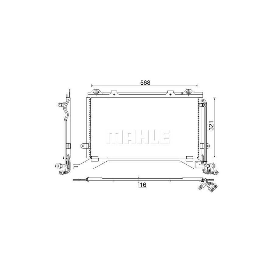 MAHLE ORIGINAL AC 248 000S Air conditioning condenser suitable for MERCEDES-BENZ E-Class without dryer