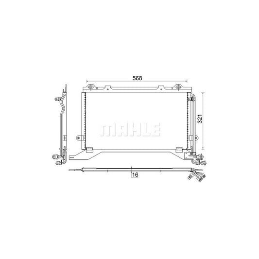 MAHLE ORIGINAL AC 248 000S Air conditioning condenser suitable for MERCEDES-BENZ E-Class without dryer