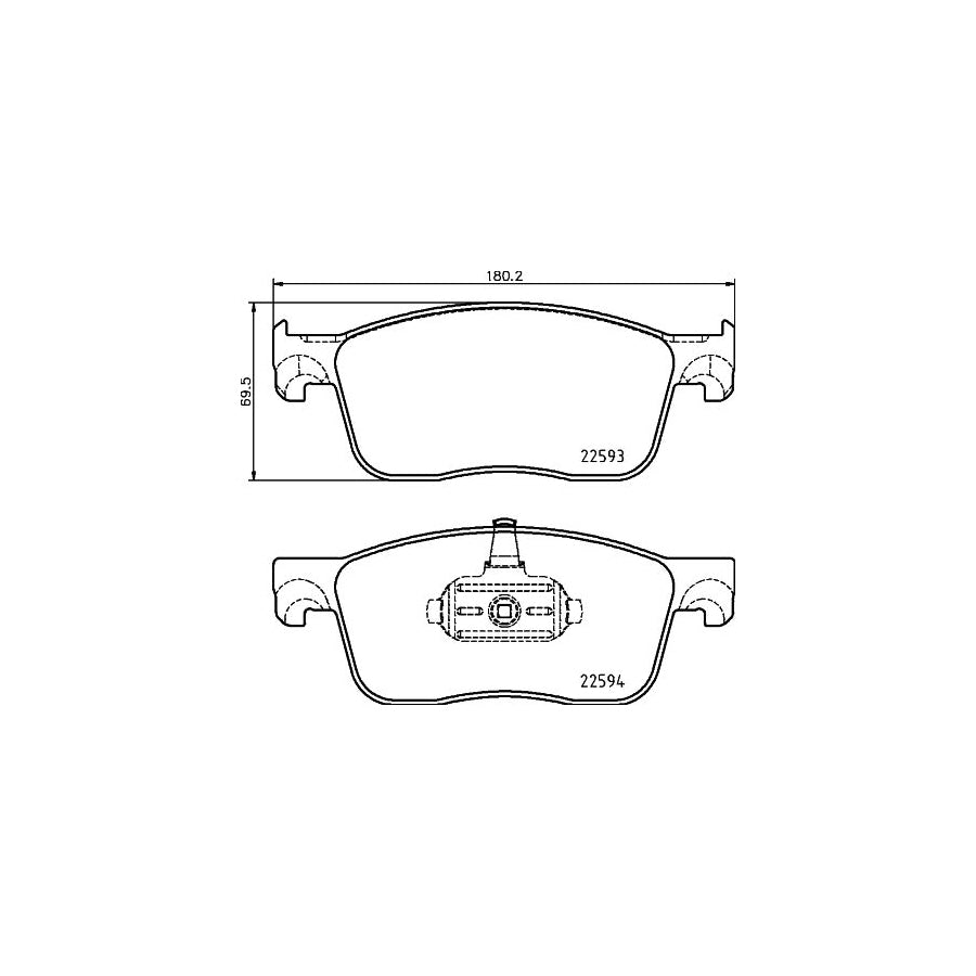 Hella 8DB 355 031 541 Brake Pad Set Not Prepared For Wear Indicator