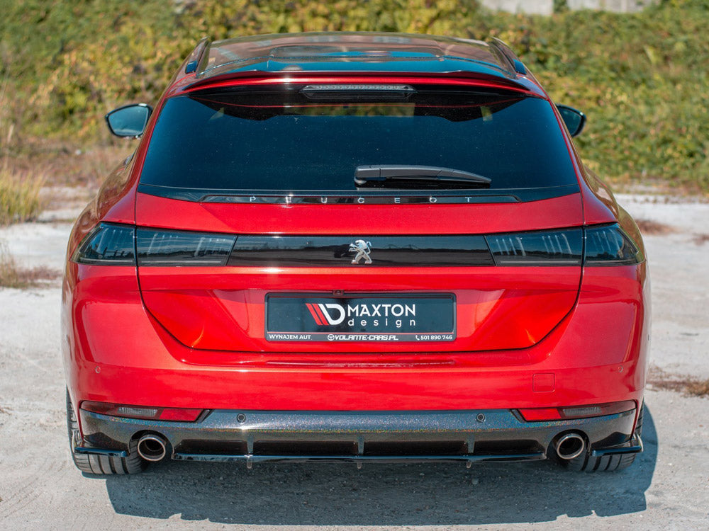 Maxton Design Peugeot 508 Sw MK2 Central Rear Splitter (with Vertical Bars)