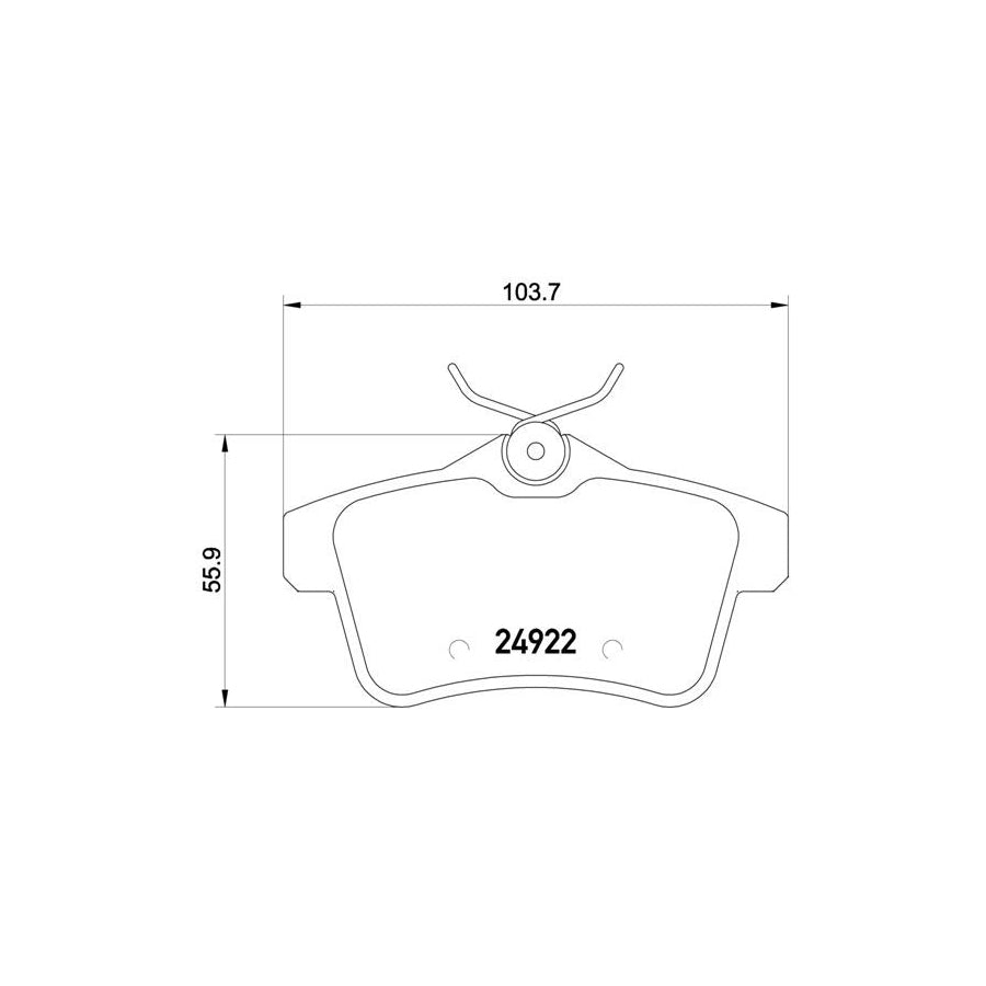 Brembo P 61 114X Brake Pad Set Excl Wear Warning Contact
