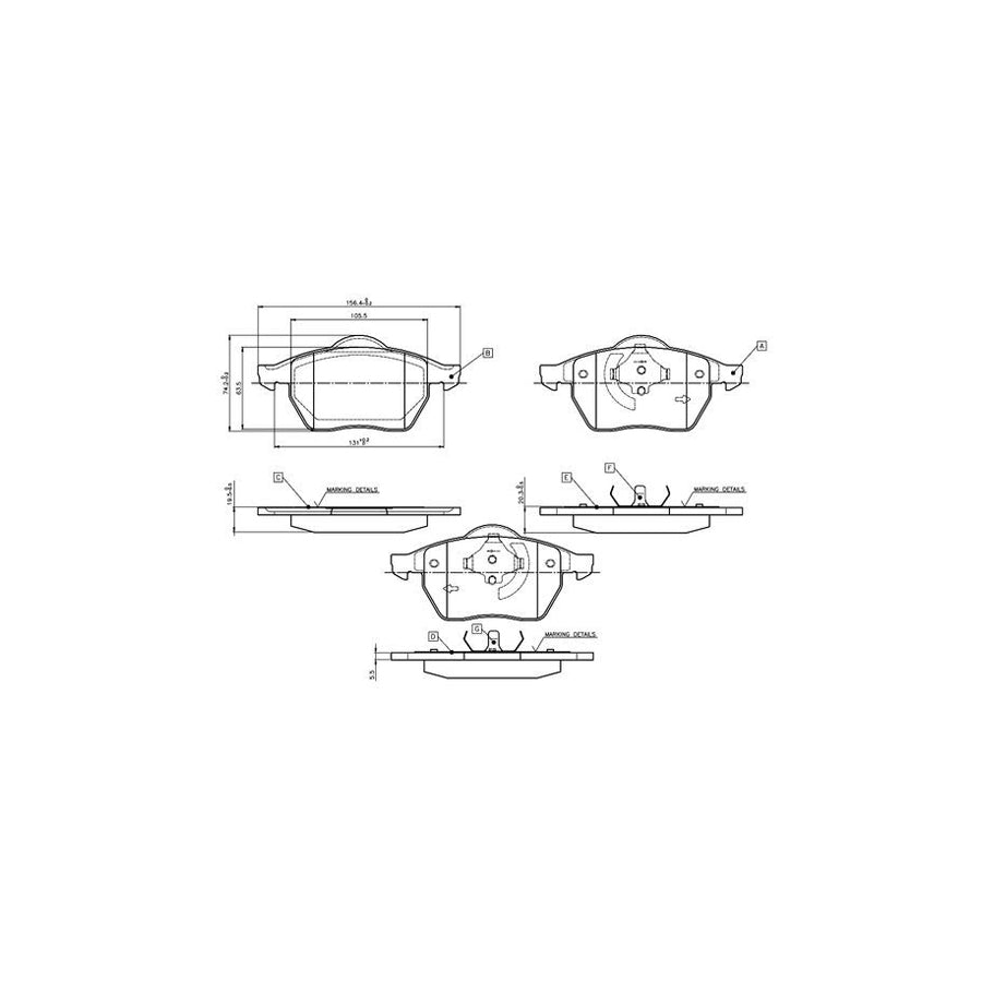 Bosch 0986Tb2212 Brake Pad Set Excl Wear Warning Contact With Accessories