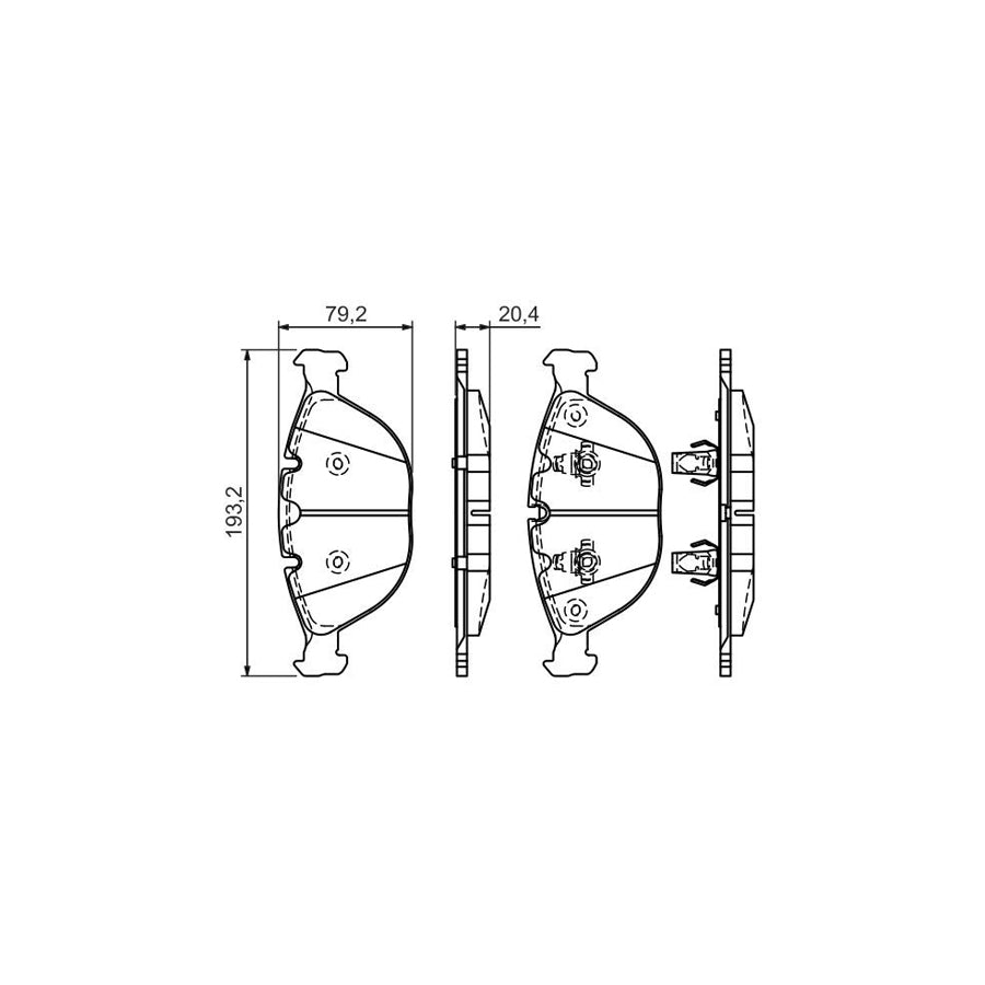 Bosch 0986494217 Brake Pad Set For Bmw X5 E53 With Anti Squeak Plate With Mounting Manual BP1153