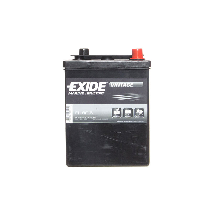 Exide Excell Car Battery EU80-6 421 - 3 Year Guarantee
